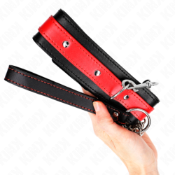 Coleira Com Trela 65 Cm Vermelho Ajustável 36-43 Cm X 5 Cm