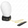 Collier Avec Laisse Éponge Similicuir Modèle 1 Réglable 37-54 Cm X 3 Cm