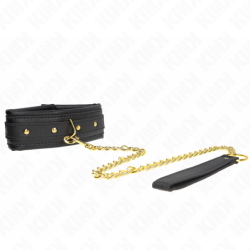 Halsband Med Koppellina Svamp Läderimitation Modell 1 Justerbar 37-54 Cm X 3 Cm