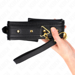 Collier Avec Laisse Éponge Similicuir Modèle 1 Réglable 37-54 Cm X 3 Cm