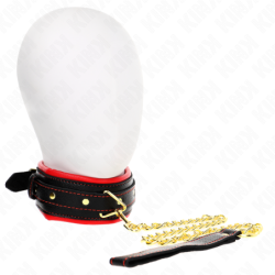 Guler Cu Lesă Burete Imitație Piele Model 2 Ajustabil 37-54 Cm X 3 Cm
