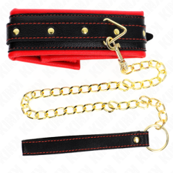 Halsband Met Riem Spons Imitatieleer Model 2 Verstelbaar 37-54 Cm X 3 Cm