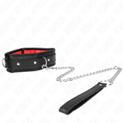 Guler Cu Lesă Burete Imitație Piele Model 3 Ajustabil 37-54 Cm X 3 Cm