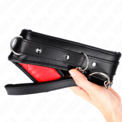 Guler Cu Lesă Burete Imitație Piele Model 3 Ajustabil 37-54 Cm X 3 Cm