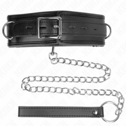 Guler Cu Lesă Burete Imitație Piele Model 3 Ajustabil 37-54 Cm X 3 Cm