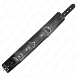 Guler Cu Lesă Burete Imitație Piele Model 3 Ajustabil 37-54 Cm X 3 Cm
