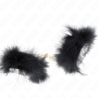 Menottes à Plumes Noires avec Chaîne Dorée Modèle 2