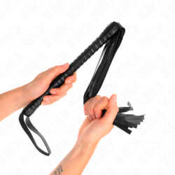 Zwarte Zweep met Getextureerde Handgreep 48,5 Cm