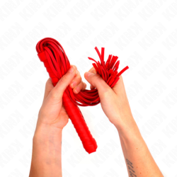 Peitsche mit strukturiertem Griff Rot 48,5 cm