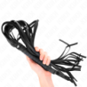 Black Short Handled Long Tail Whip 70 cm