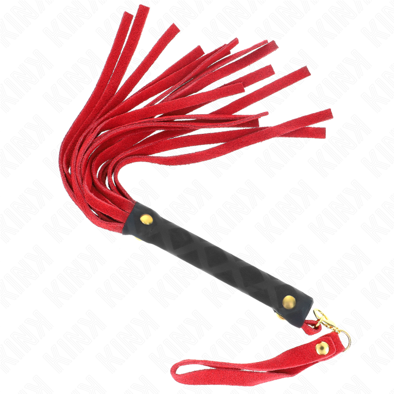 Mini bič iz rdečega semiša 30 cm