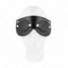 Mask i konstläder med avtagbara ögonlock 22 X 9 cm