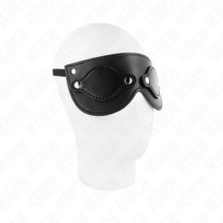 Mask i konstläder med avtagbara ögonlock 22 X 9 cm