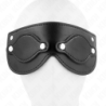 Mask i konstläder med avtagbara ögonlock 22 X 9 cm
