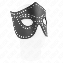 Mask i konstläder med nitar Modell 2 30 X 12 Cm