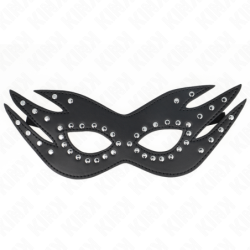 Mask i konstläder med nitar Modell 3 26 X 9.5 Cm