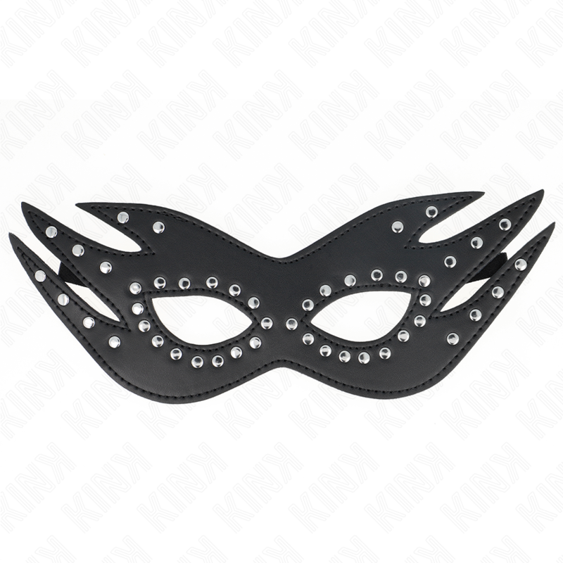 Mask i konstläder med nitar Modell 3 26 X 9.5 Cm