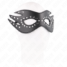 Mask i konstläder med nitar Modell 3 26 X 9.5 Cm
