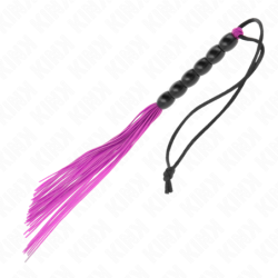 Mini Chicote de Silicone com Punho 6 Bolas Roxo 26 Cm