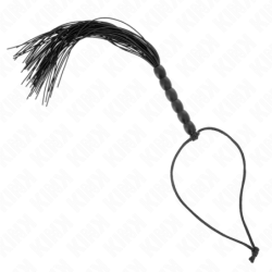 Mini Látigo De Silicona Con Agarre 6 Bolas Negro 26 Cm