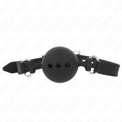 Mordaza 55 X 2 Cm De Bola 4.5 Cm De Silicona Completa Talla M Negro Ajustable 35-51 Cm