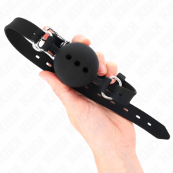Museruola 55 X 2 Cm Con Palla Da 4.5 Cm In Silicone Completo Taglia M Nera Regolabile 35-51 Cm