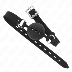 Museruola 55 X 2 Cm Con Palla Da 4.5 Cm In Silicone Completo Taglia M Nera Regolabile 35-51 Cm