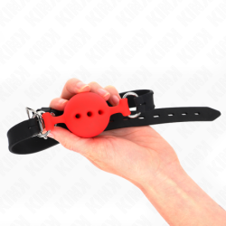 Kaganiec 55 X 2 Cm Z Kulą 4.5 Cm Z Pełnego Silikonu Rozmiar M Czerwony Regulowany 35-51 Cm