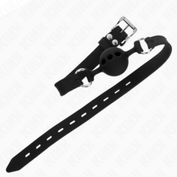 Povez za usta 55 X 2 Cm S Kuglom 4 Cm Od Punog Silikona Veličine S Crni Podesivi 35-51 Cm