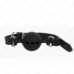 Mordaza 55 X 2 Cm De Bola 5 Cm De Silicona Completa Talla L Negro Ajustable 35-51 Cm