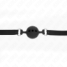 Bâillon 55 X 2 Cm De Boule 5 Cm En Silicone Complète Taille L Noir Ajustable 35-51 Cm