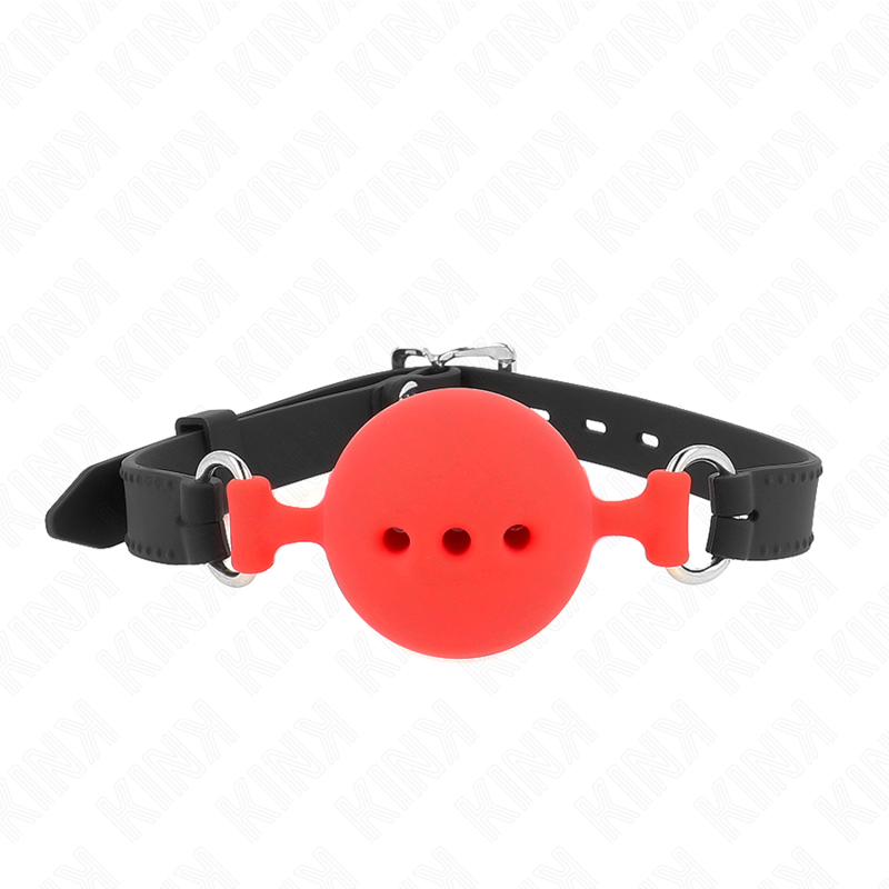 Bâillon 55 X 2 Cm De Boule 5 Cm En Silicone Complète Taille L Rouge Ajustable 35-51 Cm