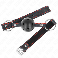 Bâillon à Boule 4.5 Cm Noir Dur Creux Modèle 2 65 X 2.5 Cm