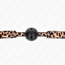 Guľový roubík 4,5 cm Priedušný Leopard 65 x 2,5 cm