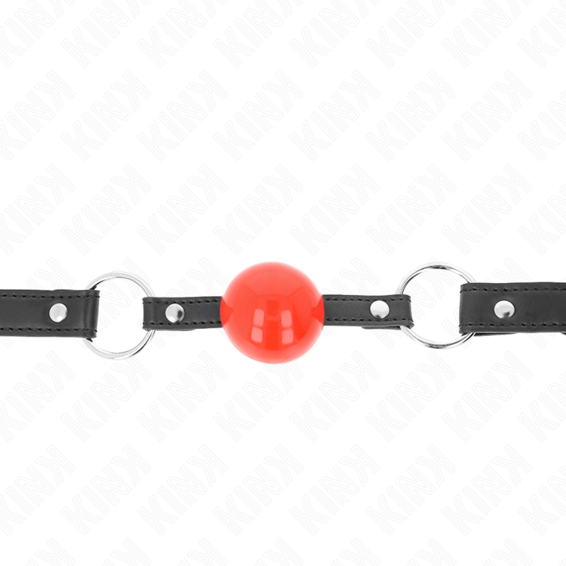 Mordaça de Bola 4 Cm Com Cadeado Bola Vermelha Correia Preta 60 X 2 Cm