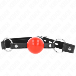 Mordaça de Bola 4 Cm Com Cadeado Bola Vermelha Correia Preta 60 X 2 Cm
