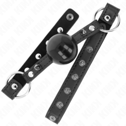 Bavaglio a Sfera 4 Cm Con Rivetto a Punta e Chiusura a Pressione 65 X 2 Cm