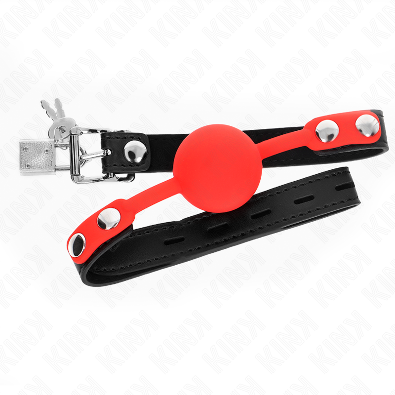 Bavaglio a Sfera in Silicone da 4 cm con Lucchetto 60 X 2 cm
