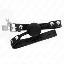 Mordaça De Bola 4 Cm De Silicone Modelo 1 Com Cadeado 60 X 2 Cm