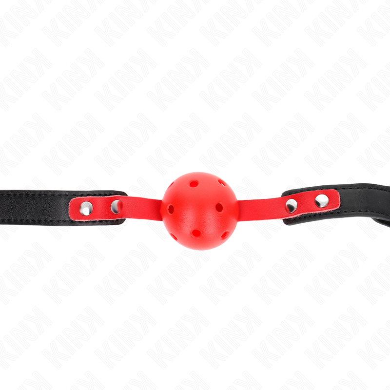 Palli suukorv 4 cm kõva õõnes punane must rihm 60 x 2 cm reguleeritav 37-52 cm