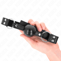 Bâillon à Boule 4 Cm Doux Et Solide Avec Sangle En Similicuir 62 X 2.5 Cm Réglable 42-58 Cm