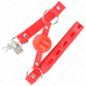 Kulový roubík 4 cm TPE s červeným zámkem 60 x 2 cm