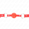Mordaça de Bola 4 Cm Tpe com Cadeado Vermelho 60 X 2 Cm