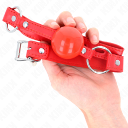 Kulový roubík 4 cm TPE s červeným zámkem 60 x 2 cm