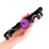 Mordaça de Bola 4 Cm Respirável Com Rebite Duplo Roxo 62 X 2.5 Cm Ajustável 42-58 Cm