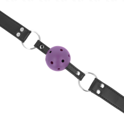 Kaganiec z Kulą 4 Cm Oddychający z Podwójnym Nitem Fioletowy 62 X 2.5 Cm Regulowany 42-58 Cm