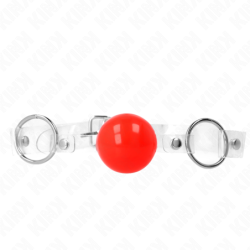 Mordaza De Bola Roja De Pvc Transparente Ajustable