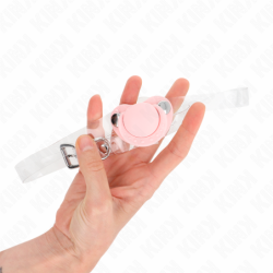 Žinduko formos kamuolys burnai 5.5 X 4 Cm Rožinis Reguliuojamas 43-60 Cm