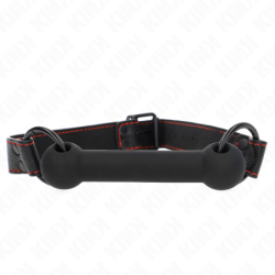 Knebel Knochenform Mit Verstellbarem Kunstlederband Schwarz 41-57 Cm