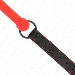 Mordaça em Forma de Osso com Correia Poliuretano Vermelho Ajustável 41-57 Cm